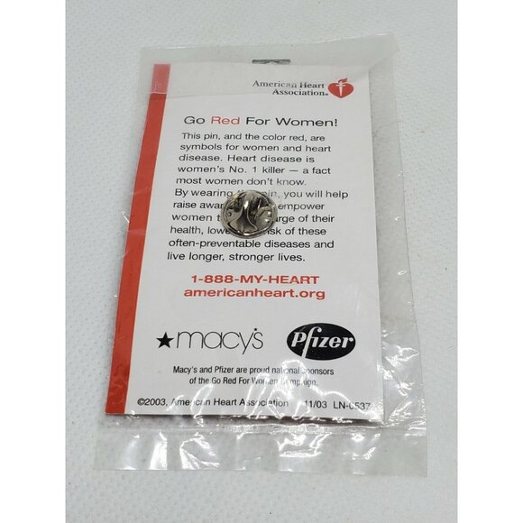 American Heart Association Red Dress Pin – Go Red for Women Macy’s Exclusive - Picture 4 of 11